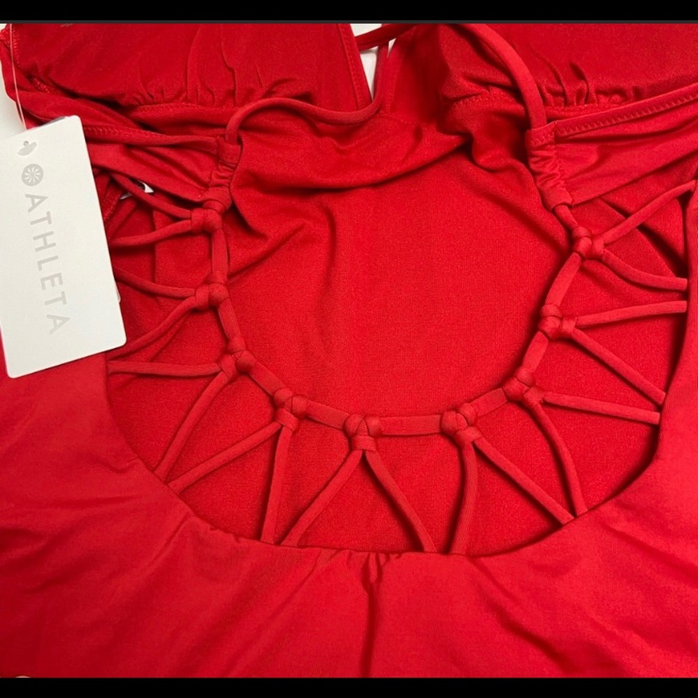 NWT Athleta Loop Back One Piece Kihei Red- Sz: L - Picture 10 of 10
